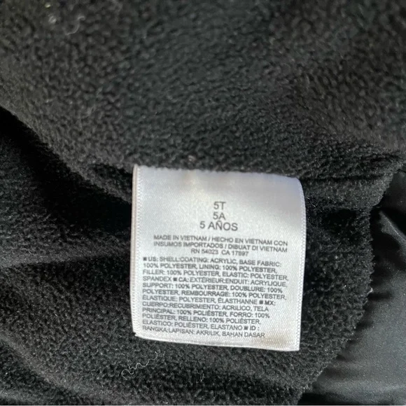 Old Navy black / dark gray girls coat - Picture 4 of 5